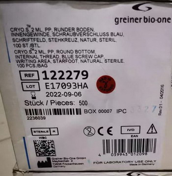 Greiner格瑞纳冻存管127279,127280,122279,122263