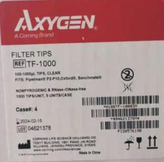 Axygen爱思进1000µL透明袋装吸头TF-1000，带滤芯，进口吸头